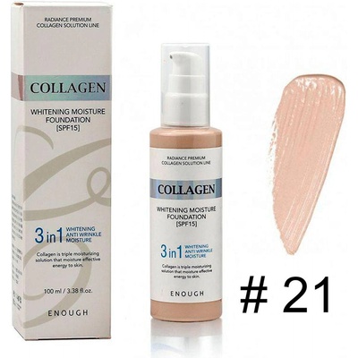 Enough Овлажняващ фон дьо тен с колаген и SPF 15 нюанс 21 Enough