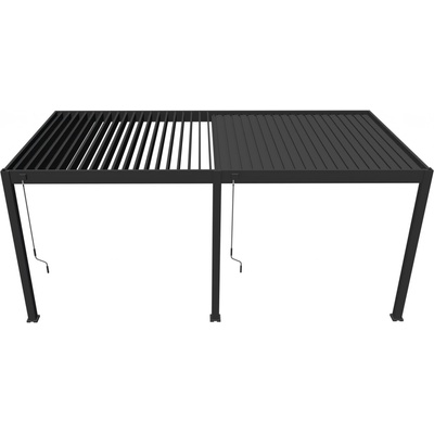 Outdoor Creations Hliníková pergola na stěnu s lamelami ORION 360x530cm 3 stojky Antracit