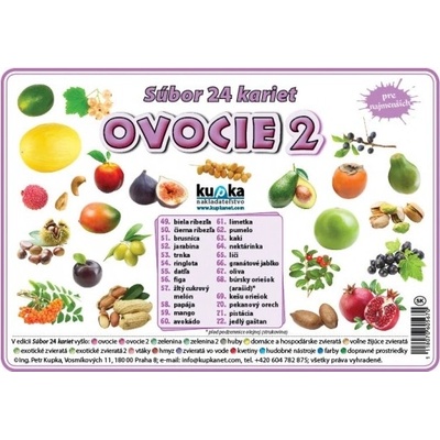 Súbor 24 kariet - ovocie 2