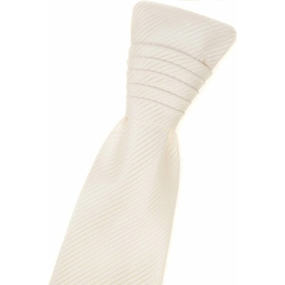 Francúzska kravata s pruhovanou štruktúrou a vreckov smotanová