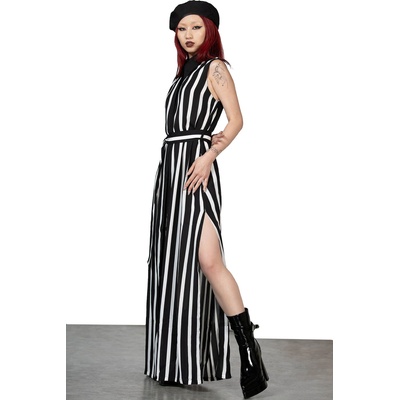 KILLSTAR дамска рокля KILLSTAR - Zephaniah - черно и бяло - KSRA009578