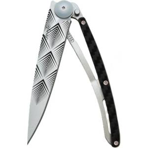 DEEJO 1cc208 tattoo carbon / Ултралеко джобно ножче с дръжка от карбонови влакна (1cc208)