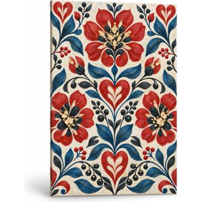 Papilora Obraz slovenskej ľudovej výšivky na plátne – s ručne maľovanými detailmi - 60x90 cm