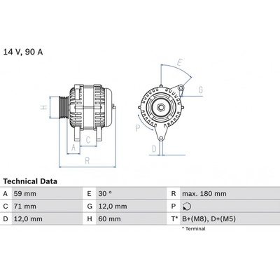 Alternátor BOSCH 0 986 042 000