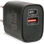 Delight USB Type-C + USB A PD20W Бързо зарядно устройство Черно 55041BK (55041BK)