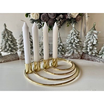 Adventní kovový svícen zlatý – Zbozi.Blesk.cz