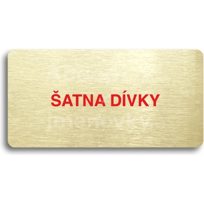 ACCEPT Piktogram ŠATNA DÍVKY - zlatá tabulka - barevný tisk bez rámečku