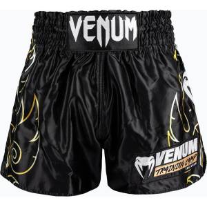 Venum Мъжки шорти за тренировка Venum VTC Flames Muay Thai black/gold