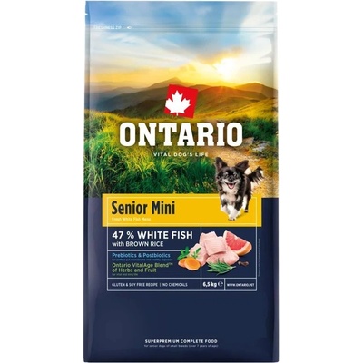 ONTARIO Senior Mini Fish & Brown Rice 6, 5 кг
