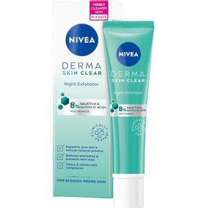 Nivea Derma Skin Clear Нощен ексфолиант за лице, 40 ml