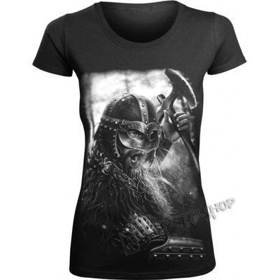 tričko VICTORY OR VALHALLA VIKING WARRIOR Čierna