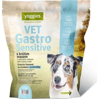 Yoggies VET Gastro Sensitive s morčacím mäsom lisované za studena s probiotikami 2 kg