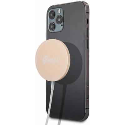 GUESS Индуктивно зарядно устройство Guess GUCBMSLRD, 15W, MagSafe, златисто