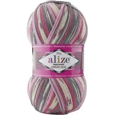 Alize Příze Superwash Comfort - 7707 růžovo-šedá