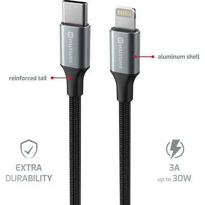 Swissten 71529203 USB-C / Lightning, 1,5m