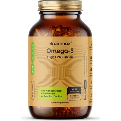 BrainMax Omega-3 Fish Oil 60 softgel kapslí