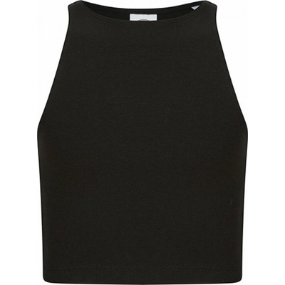 SF Minni dívčí strečové crop top tričko černá