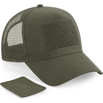 Beechfield B 641 Removable Patch Trucker 5 panelová COT530641c4799-military gr Zeleň vojenská