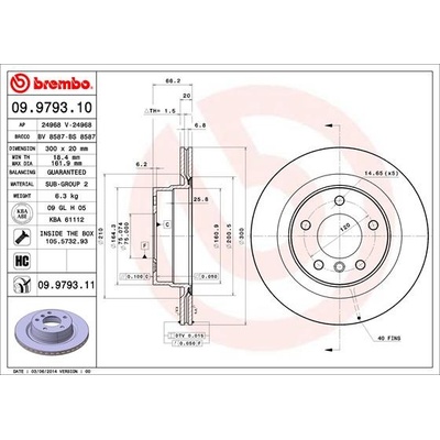 BREMBO Brzdový kotúč 09979311