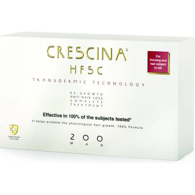 Crescina Transdermic 200 Re-Growth and Anti-Hair Loss starostlivosť pre podporu rastu a proti vypadávaniu vlasov pre mužov 40x3,5 ml