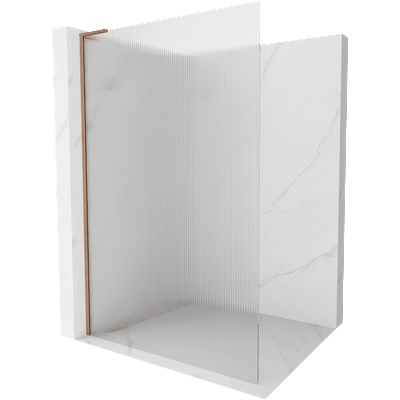 Mexen Kioto L стационарна стена за душ Walk-in 120 x 200 см, ивици, матирана мед - 800-120-103-65-09 (800-120-103-65-09)