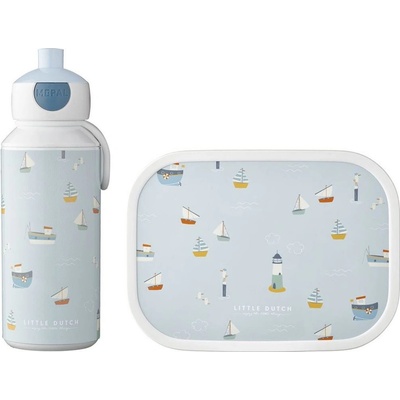 LITTLE DUTCH Desiatový set (fľaša 400ml+box) Námornícky záliv