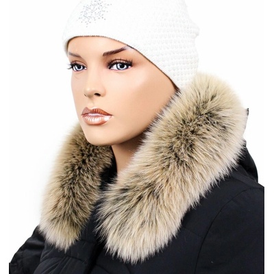 Sikora Kožušinový lem na kapucňu - golier líška snowtop čierno - béžová L 18/33 (60 cm)