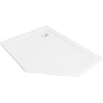 Mexen Flat петостенен тънък поддушник ляв 100 x 90 см, бял, сифонов хром - 41P109010L (41P109010L)
