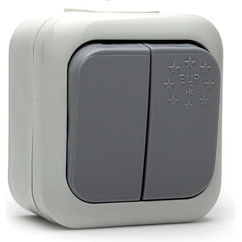 Naiden Kirov Ключ Сериен Евро НК, сх. 5, 10А, 250v, Открит монтаж, ip44, Сив (m019124)