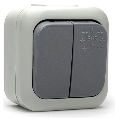 Naiden Kirov Ключ Сериен Евро НК, сх. 5, 10А, 250v, Открит монтаж, ip44, Сив (m019124)