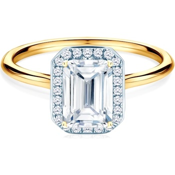 SAVICKI Годежен пръстен Savicki: двуцветно злато, топаз