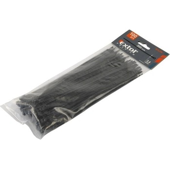 EXTOL PREMIUM pásky stahovací černé, 150x2,5mm, 100ks, nylon