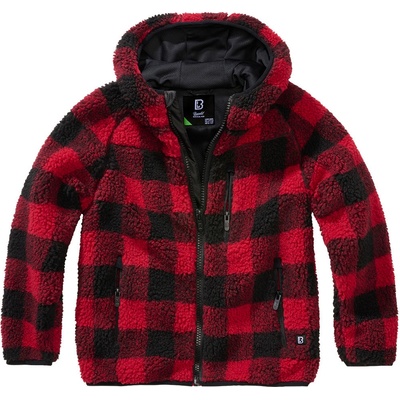 Brandit Teddyfleece hood červeno čierná