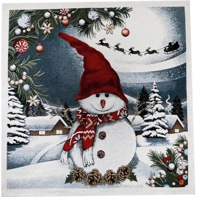 Mondo Vianočný gobelínový obrus Snehuliak 90x90 cm Chenille IT07 90x90 cm