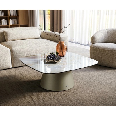 Delife Edge oválný tvar 90×90 cm keramika Onyx Pearl Borna Titanová barva