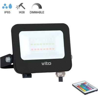VITO Led ПРОЖЕКТОР С ДИСТАНЦИОННО 20w rgb+w 2000lm vito sava (6977231352335)