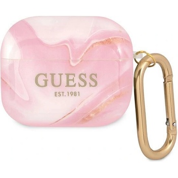 Guess Калъф Guess GUA3UNMP Marble Collection, за Apple AirPods 3, розов (GUE001679-0)