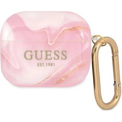 Guess Калъф Guess GUA3UNMP Marble Collection, за Apple AirPods 3, розов (GUE001679-0)