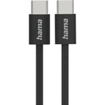 Hama Кабел за зареждане "Fabric", USB-C - USB-C, 1 m, Nylon, оранжев (HAMA-201727) - megamag