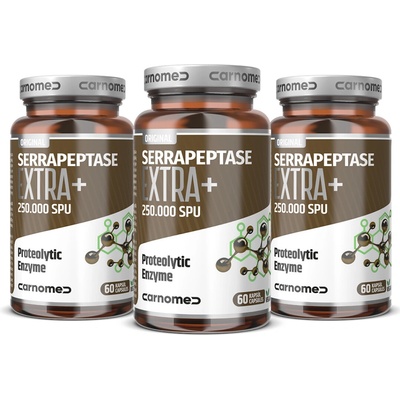 3 balenie Serrapeptase EXTRA 250.000SPU 60 kapsúl