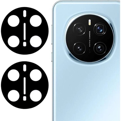 Два броя удароустойчив стъклен протектор за камера за Honor Magic7 Pro - черна рамка