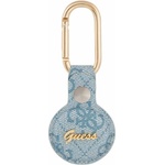 GUESS Стилен ключодържател от изкуствена кожа за Apple AirTag - Guess PU 4G Script Dog Clip AirTag Case (син) (GUATP4GMSRB)
