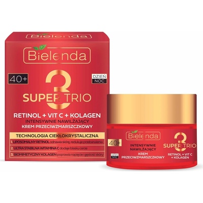 Bielenda Super Trio 3 Retinol Vitamin C kolagén krém 40+ deň a noc 50 ml