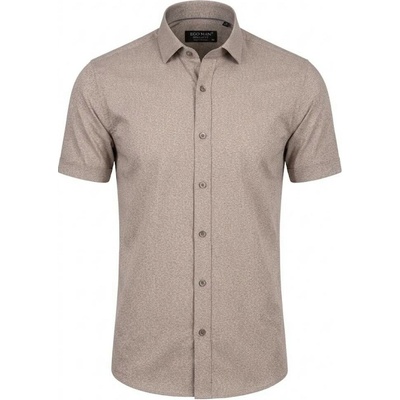 Ego Man pánská košile krátký rukáv regular fit EKR-232-5 hnědá