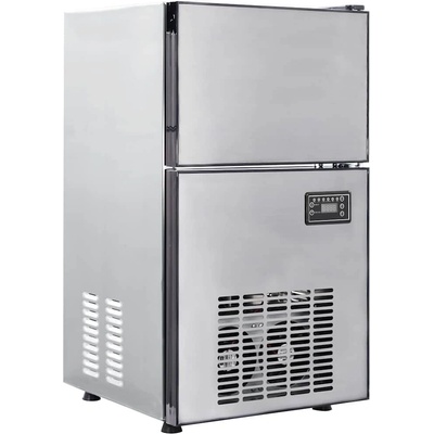 vidaXL Уред за ледени кубчета с врата Сребрист 43 x 40 x 71 см (51102)