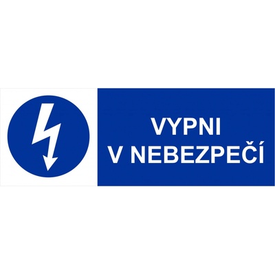 Vypni v nebezpečí - 21 x 7,4 cm - samolepící