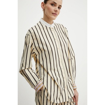 Forte Forte Риза Forte Forte дамска в бежово със свободна кройка с права яка 13851 my shirt (13851.my.shirt)