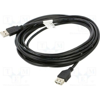 Lanberg CA-USBE-10CC-0050-BK USB 2.0, USB A zásuvka,USB A vidlice, zlacený, 5m, černý