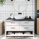 vidaXL Плот за баня тъмнокафяв 100x60x(2-6)см обработено масивно дърво (3156232)