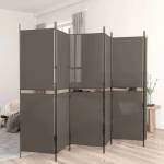 vidaXL Параван за стая, 6 панела, антрацит, 300x200 cм, текстил (350240)